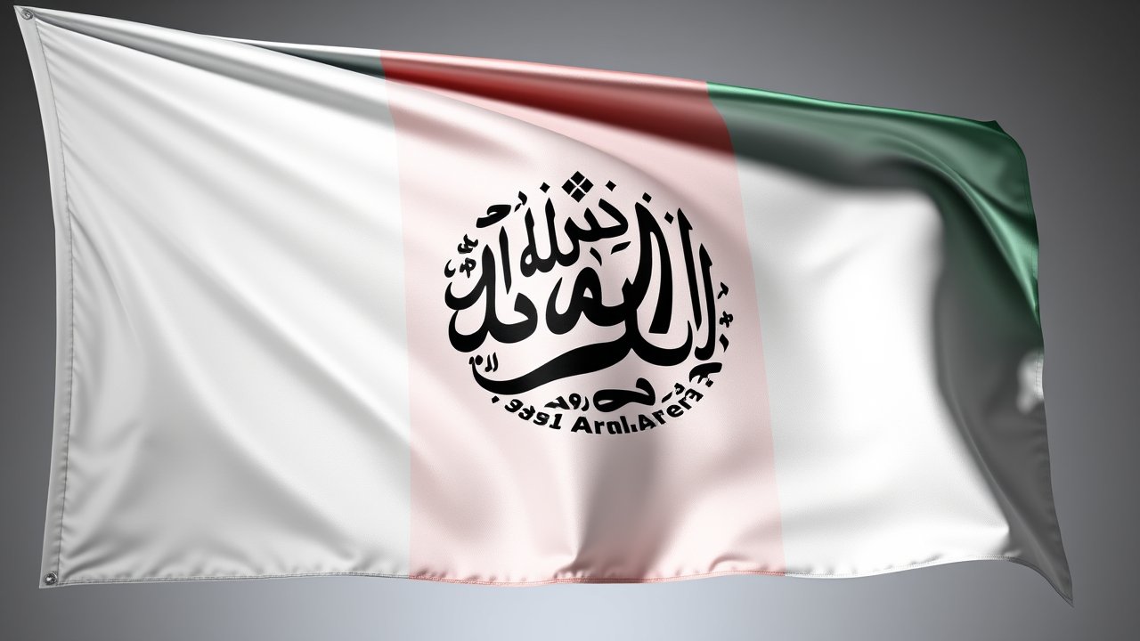 Flag of Afghanistan 🇦🇫 in 3d glossy render style