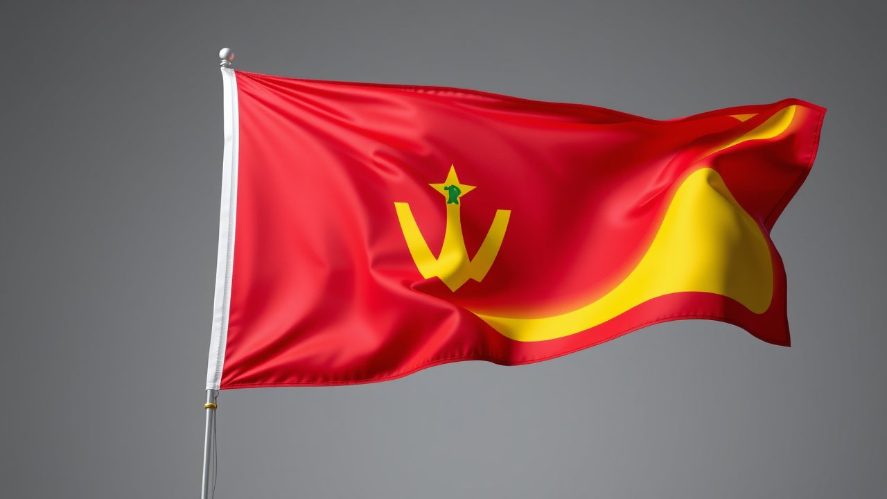 Flag of Grenada 🇬🇩 in 3d glossy render style