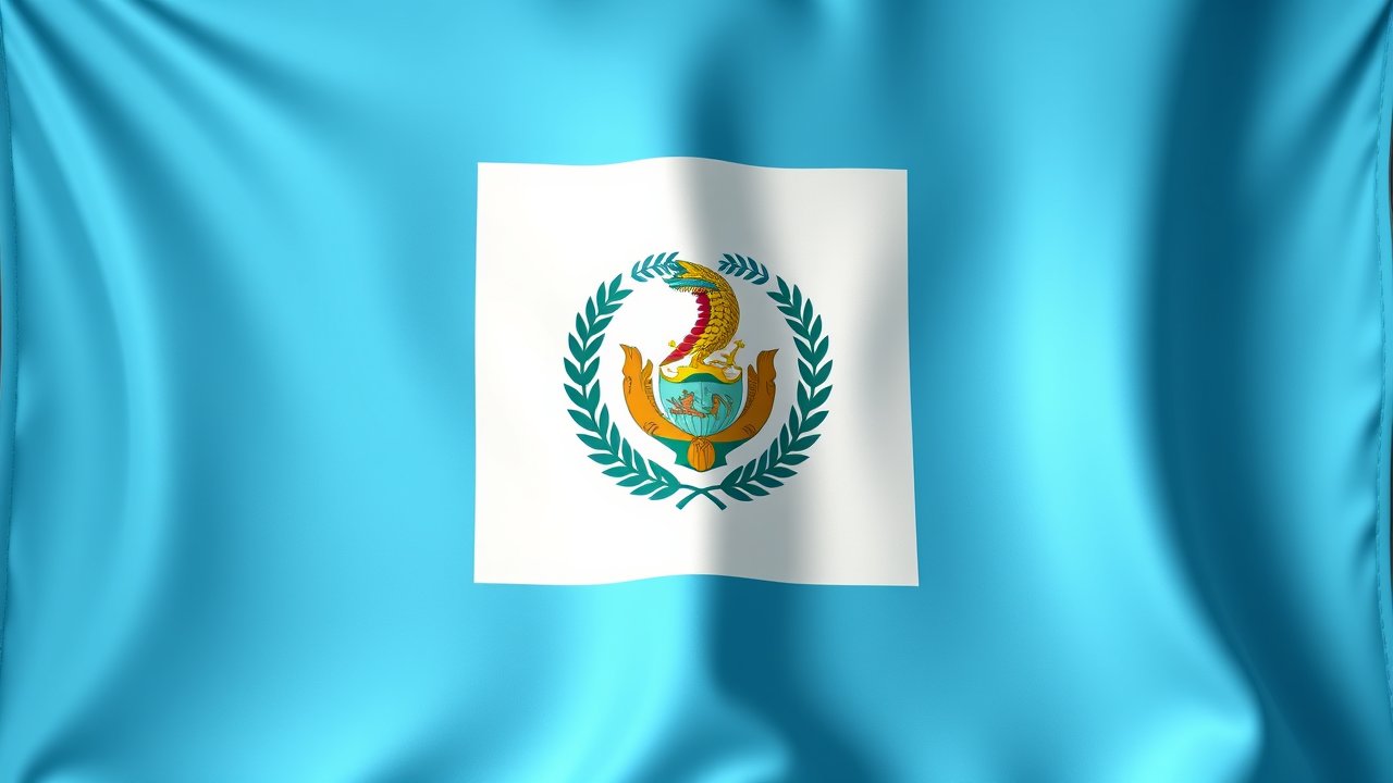Flag of Guatemala 🇬🇹 in 3d glossy render style