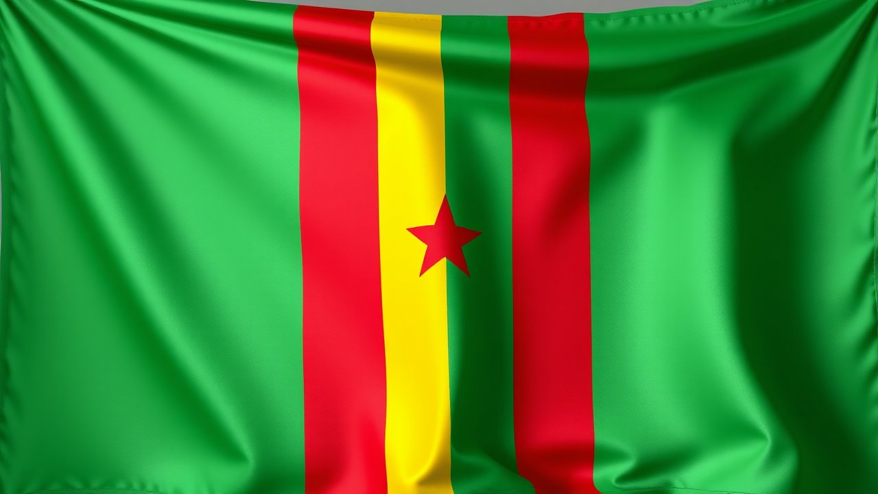 Flag of Guinea 🇬🇳 in 3d glossy render style