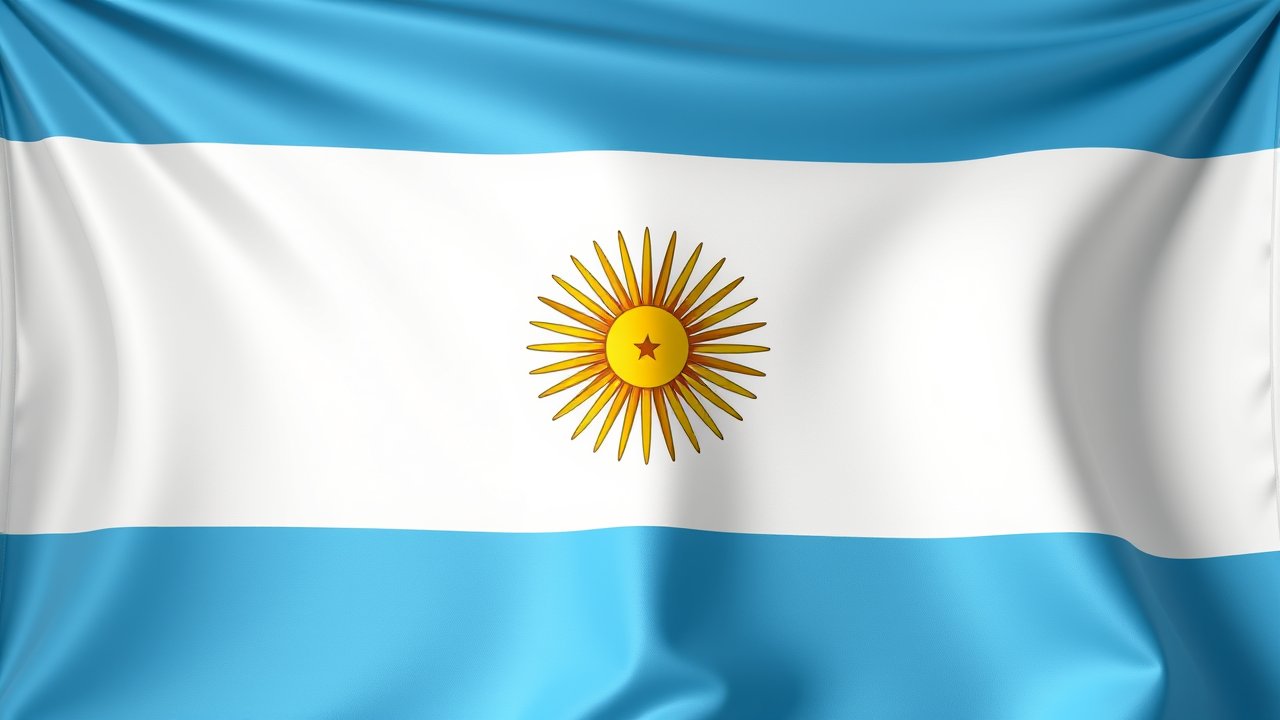 Flag of Argentina 🇦🇷 in 3d glossy render style