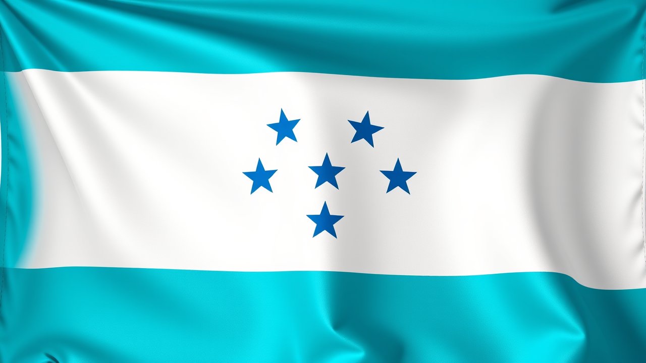 Flag of Honduras ðŸ‡ðŸ‡³ in 3d glossy render style