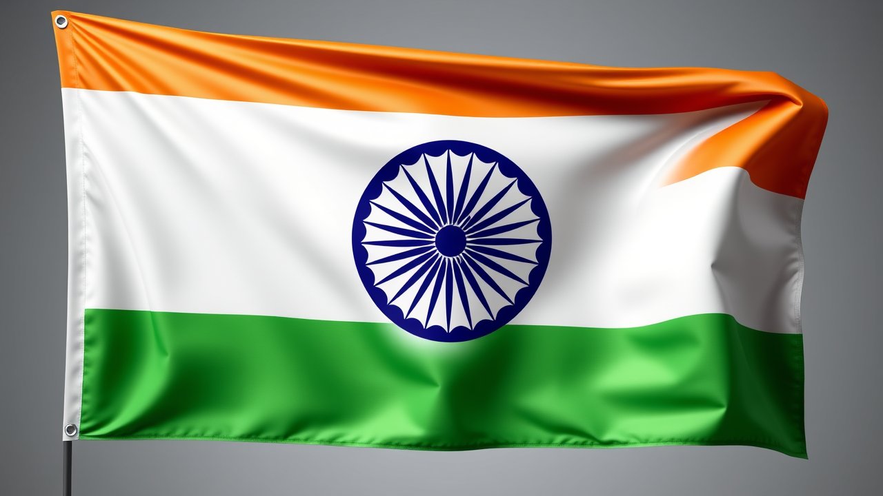 Flag of India 🇮🇳 in 3d glossy render style