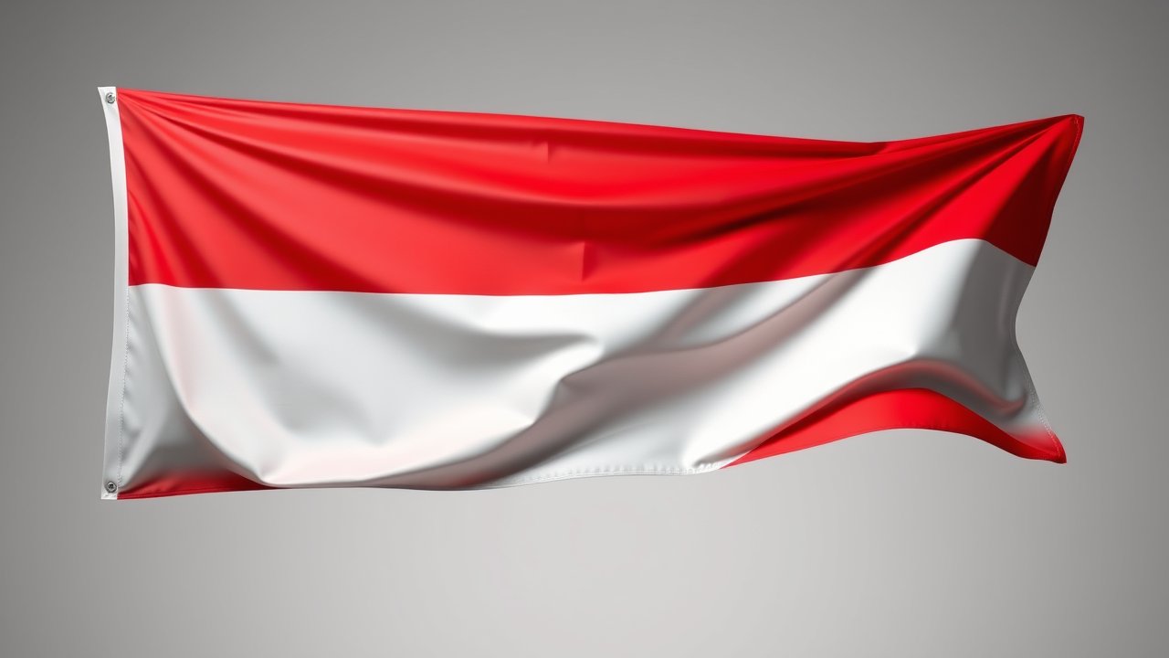 Flag of Indonesia 🇮🇩 in 3d glossy render style
