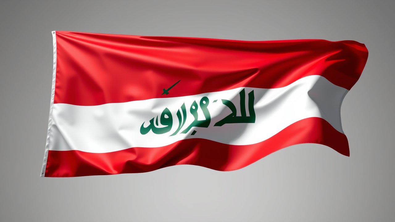 Flag of Iraq 🇮🇶 in 3d glossy render style