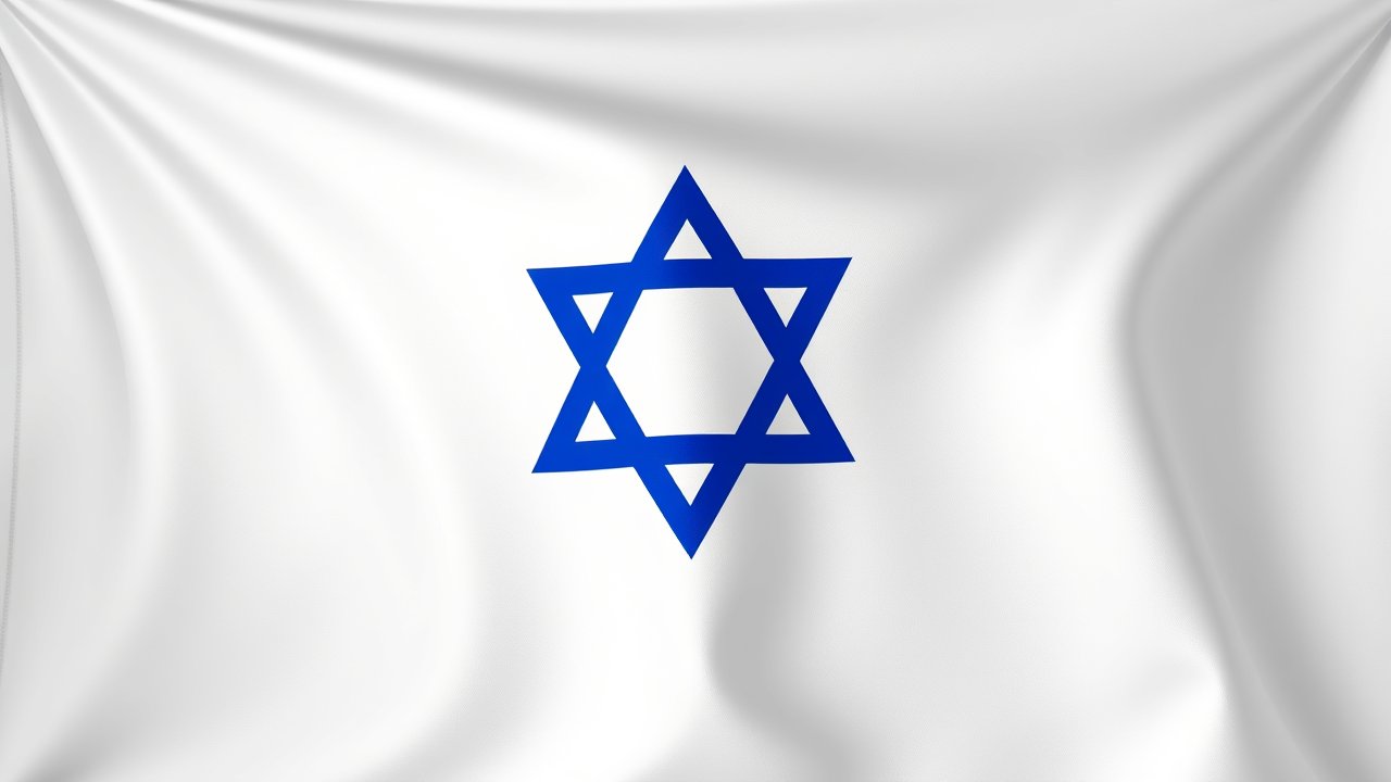 Flag of Israel 🇮🇱 in 3d glossy render style