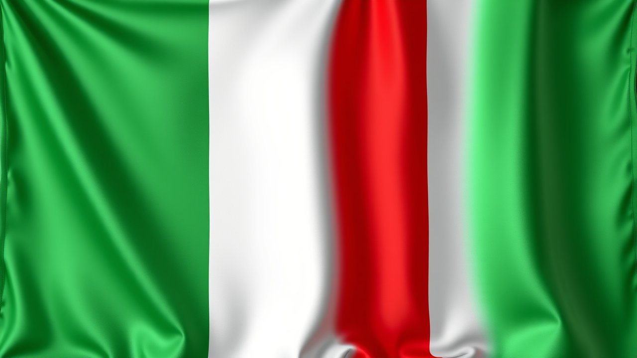 Flag of Italy ๐ฎ๐น (Italian) in 3d glossy render style