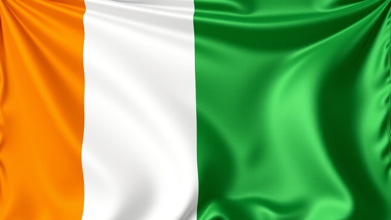 Flag of Côte d’Ivoire 🇨🇮 in 3d glossy render style