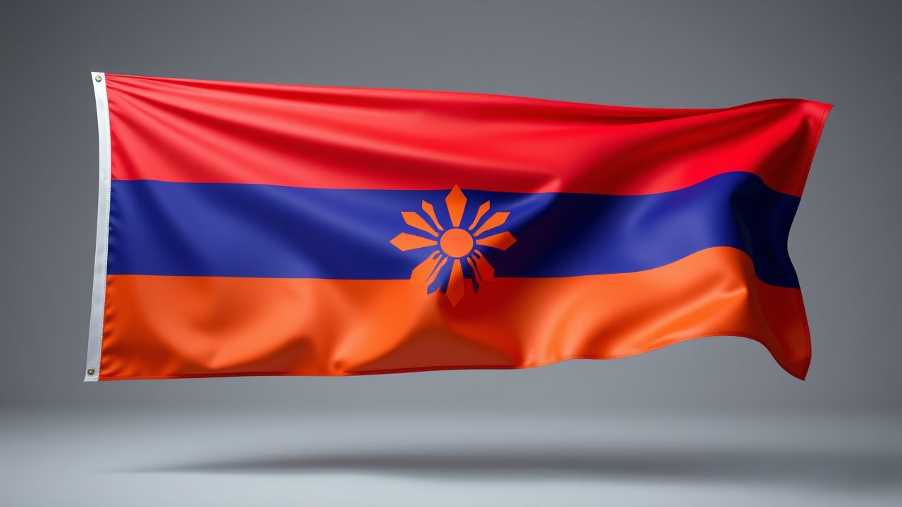 Flag of Armenia 🇦🇲 in 3d glossy render style