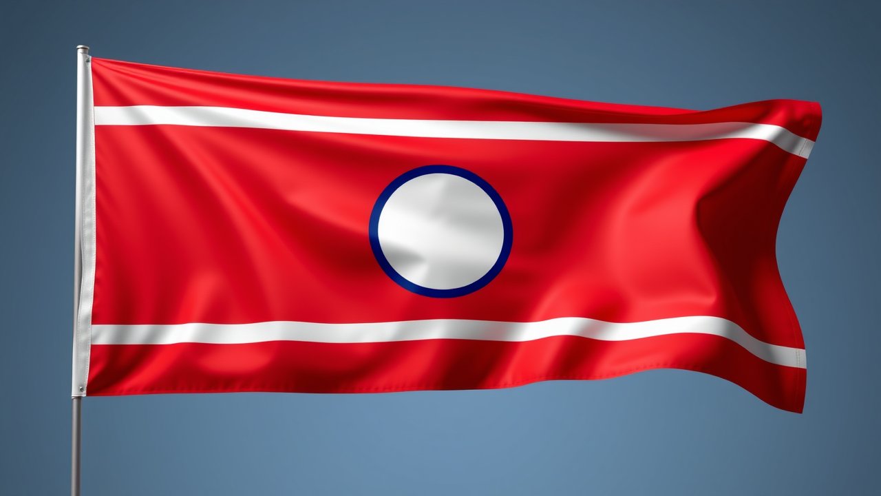 Flag of Laos 🇱🇦 in 3d glossy render style