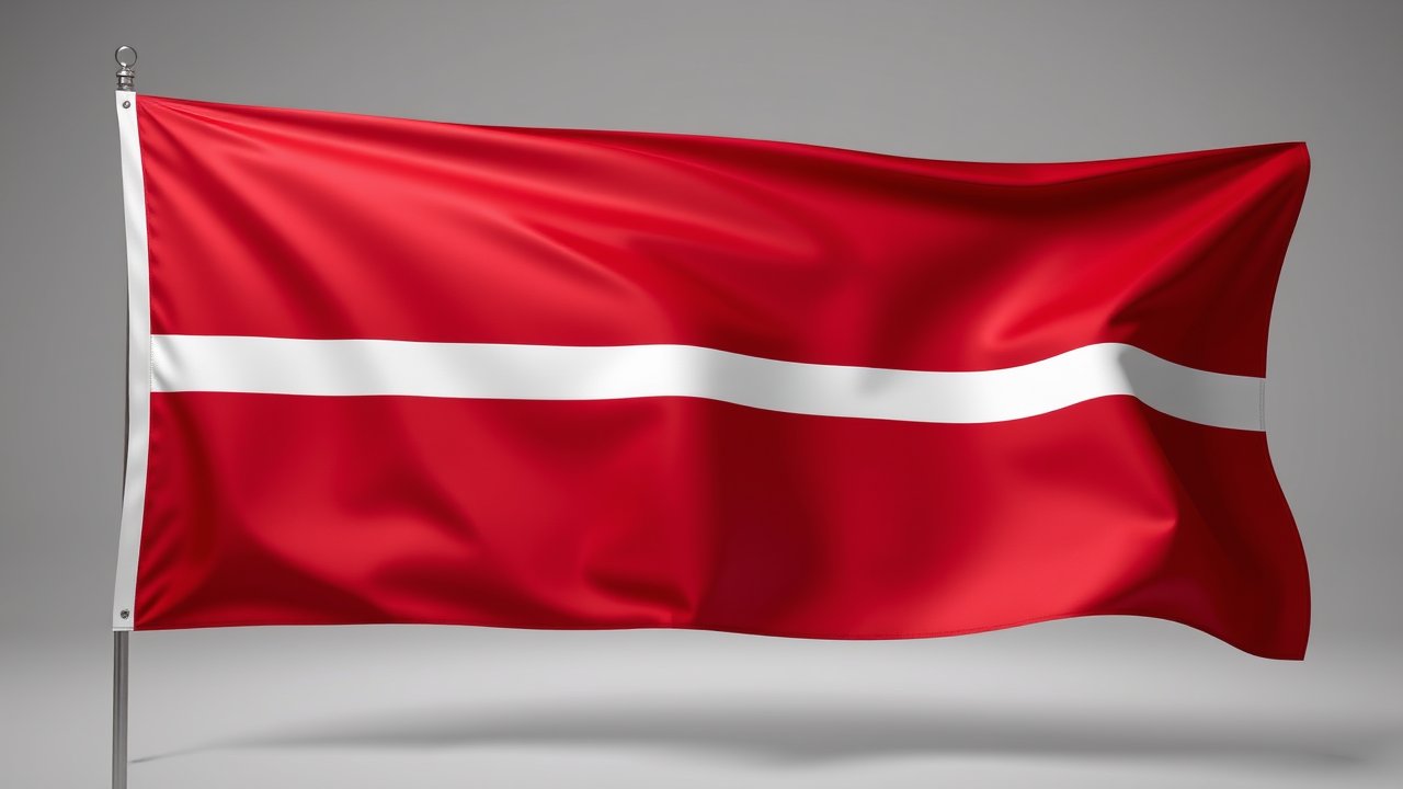 Flag of Latvia 🇱🇻 in 3d glossy render style