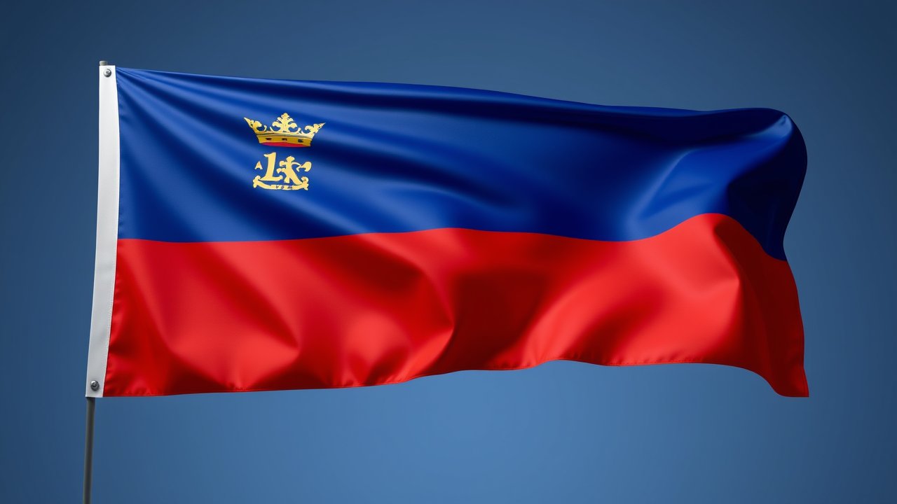 Flag of Liechtenstein 🇱🇮 in 3d glossy render style