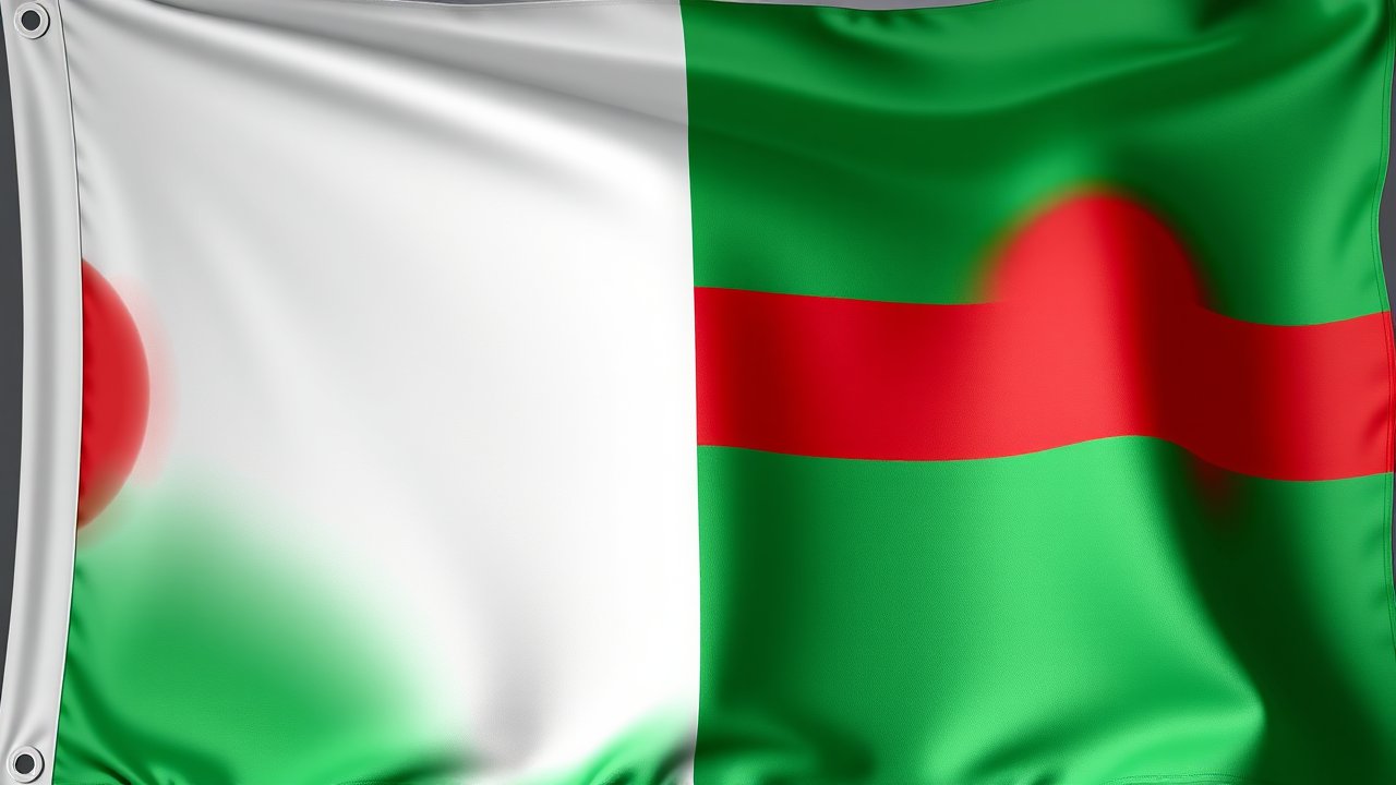 Flag of Madagascar 🇲🇬 in 3d glossy render style