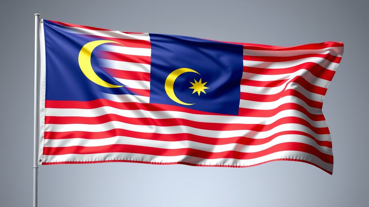 Flag of Malaysia 🇲🇾 in 3d glossy render style