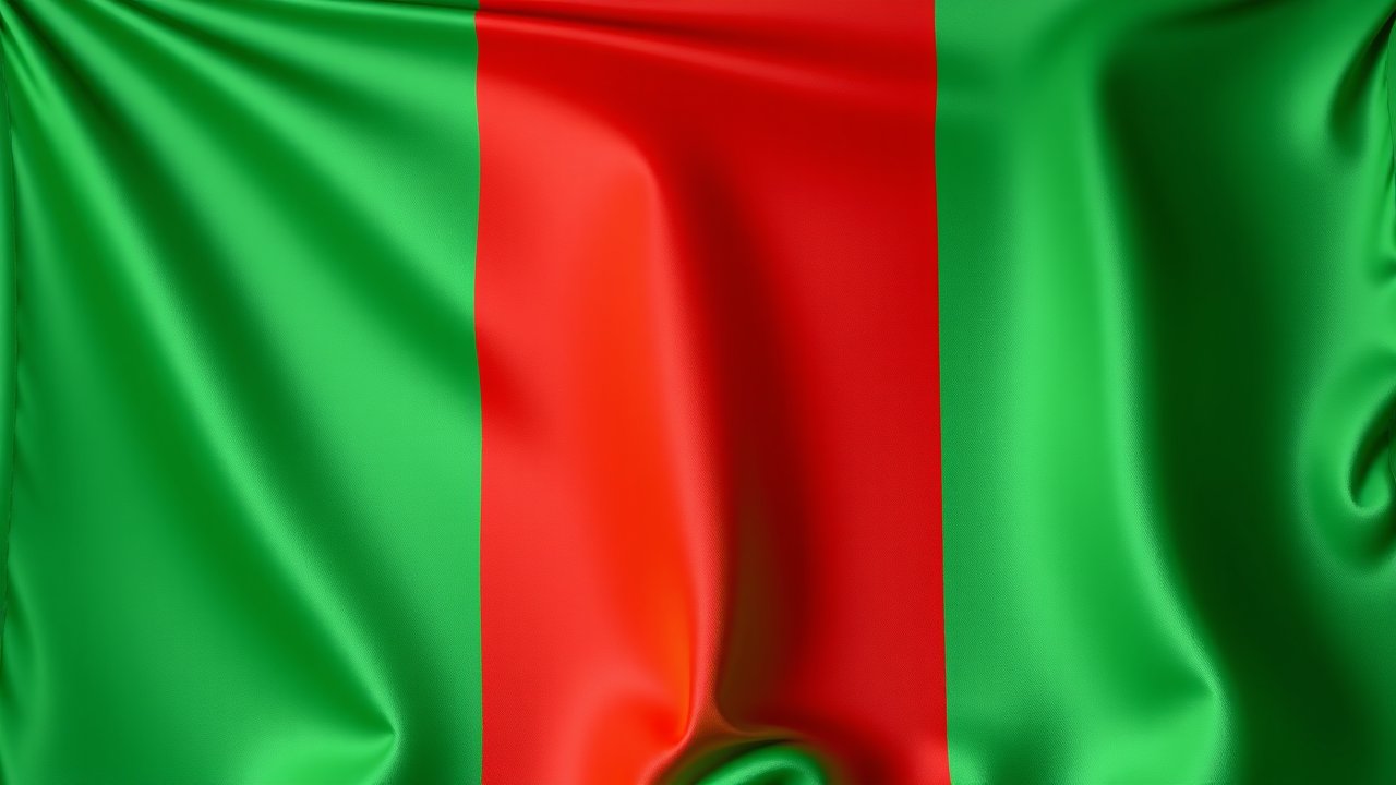 Flag of Mali 🇲🇱 in 3d glossy render style