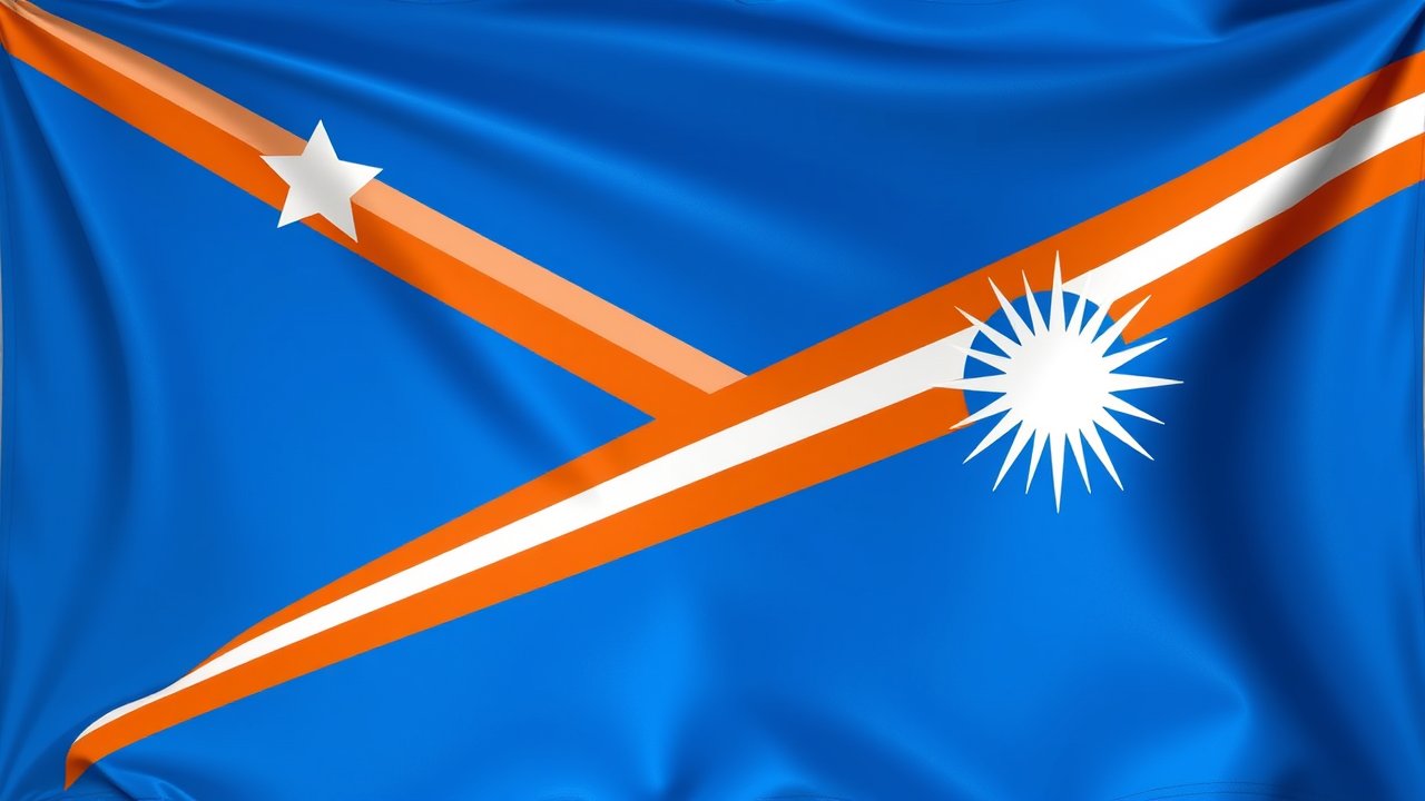 Flag of Marshall Islands 🇲🇠in 3d glossy render style