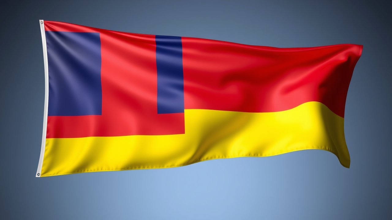 Flag of Mauritius 🇲🇺 in 3d glossy render style