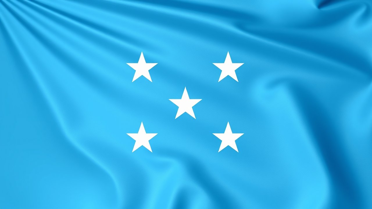Flag of Micronesia 🇫🇲 in 3d glossy render style