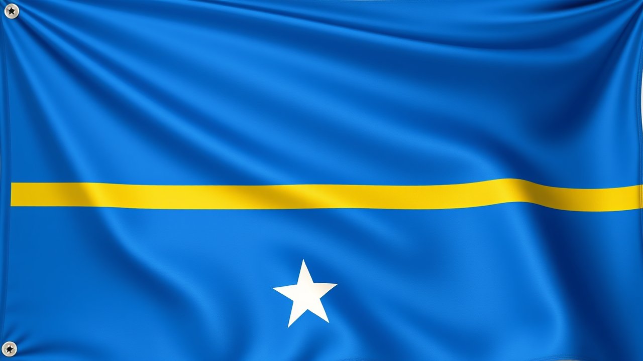 Flag of Nauru 🇳🇷 in 3d glossy render style