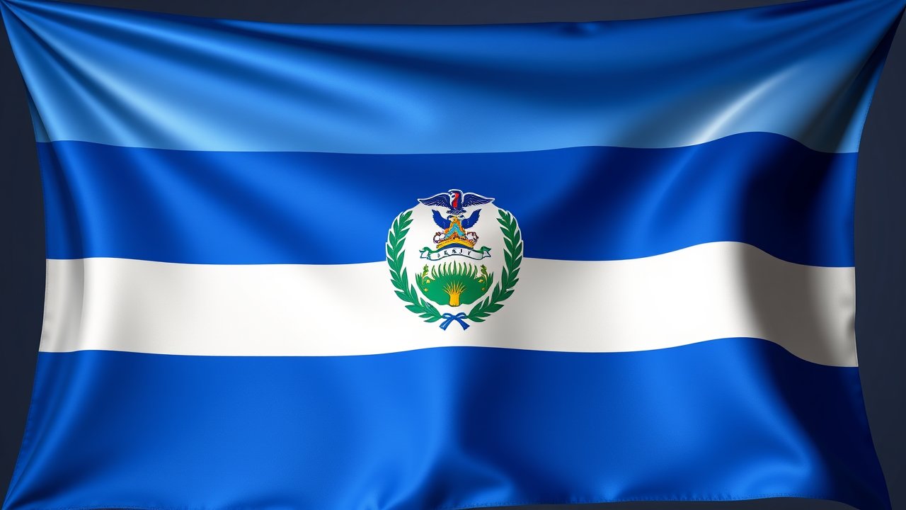 Flag of Nicaragua 🇳🇮 in 3d glossy render style