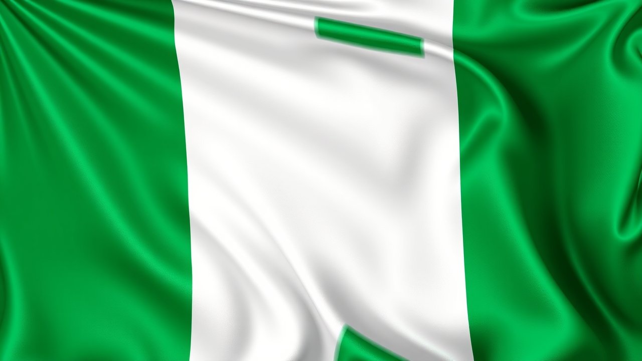 Flag of Nigeria 🇳🇬 in 3d glossy render style