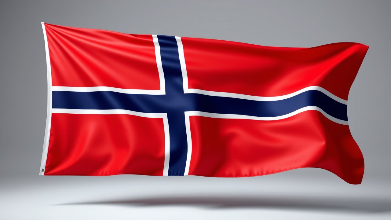 Flag of Norway 🇳🇴 in 3d glossy render style