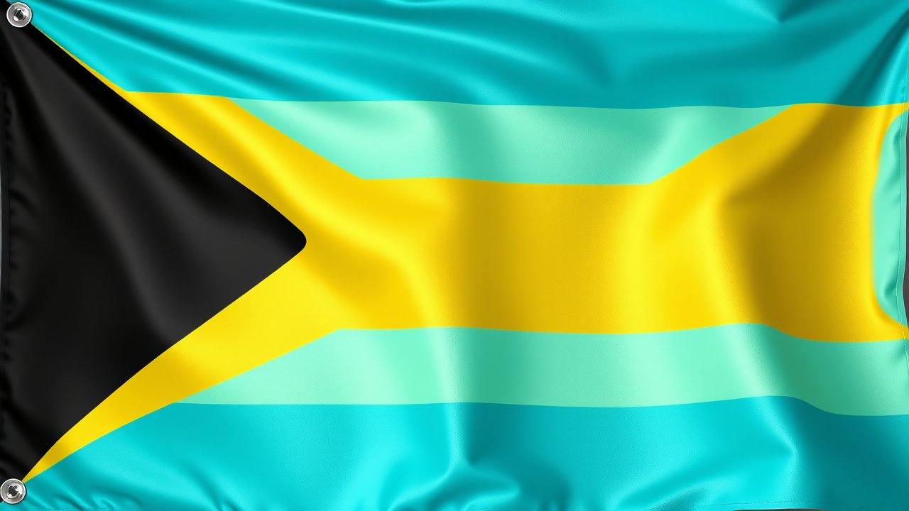 Flag of Bahamas 🇧🇸 in 3d glossy render style
