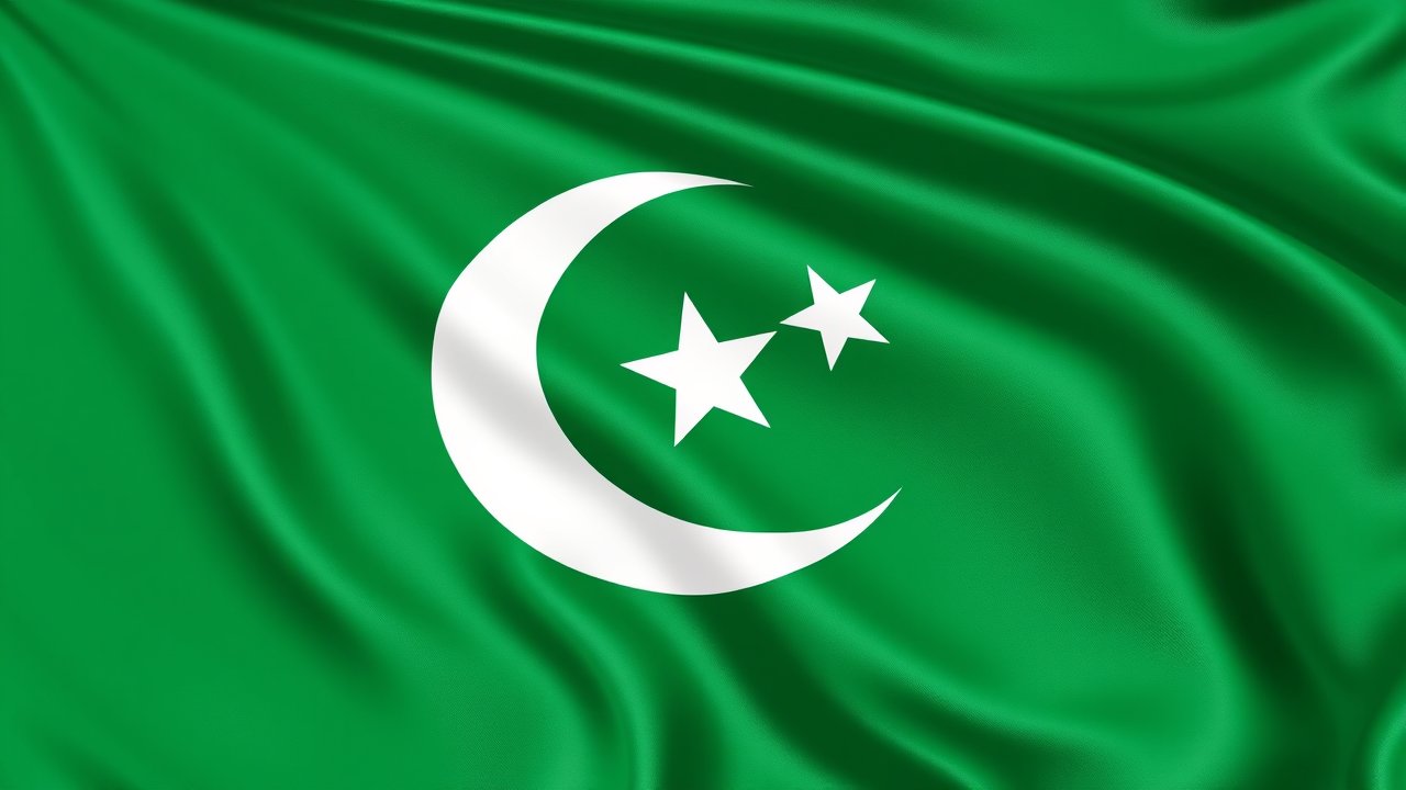 Flag of Pakistan 🇵🇰 in 3d glossy render style