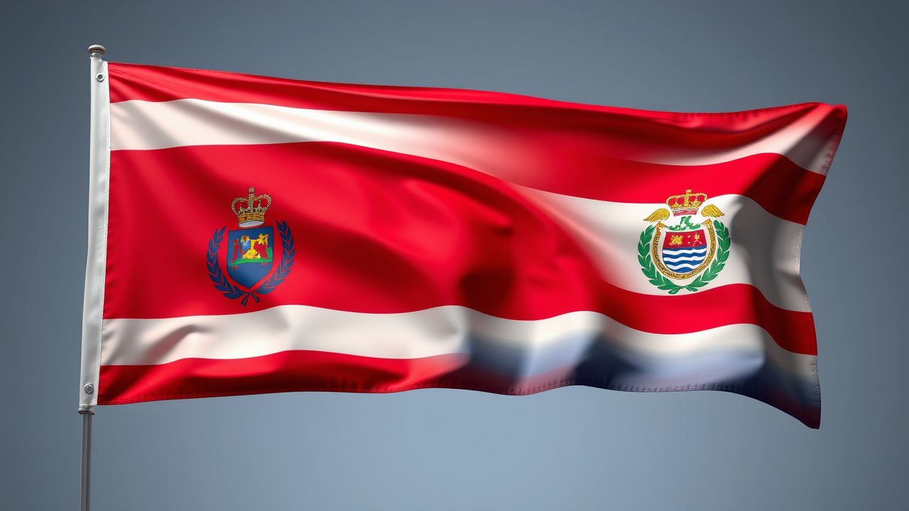 Flag of Paraguay 🇵🇾 in 3d glossy render style