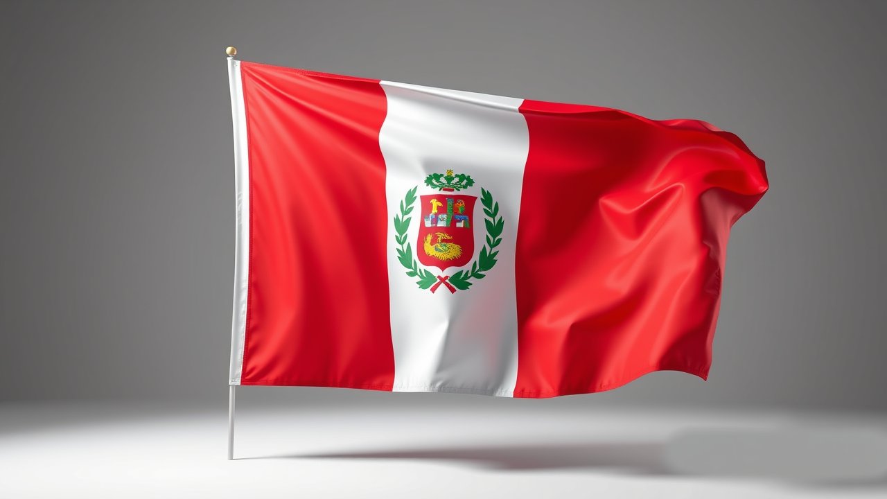 Flag of Peru 🇵🇪 in 3d glossy render style