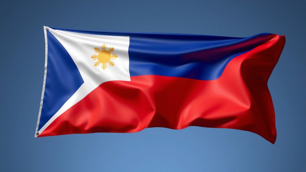 Flag of Philippines 🇵🇭 in 3d glossy render style