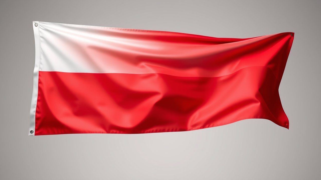 Flag of Poland 🇵🇱 in 3d glossy render style