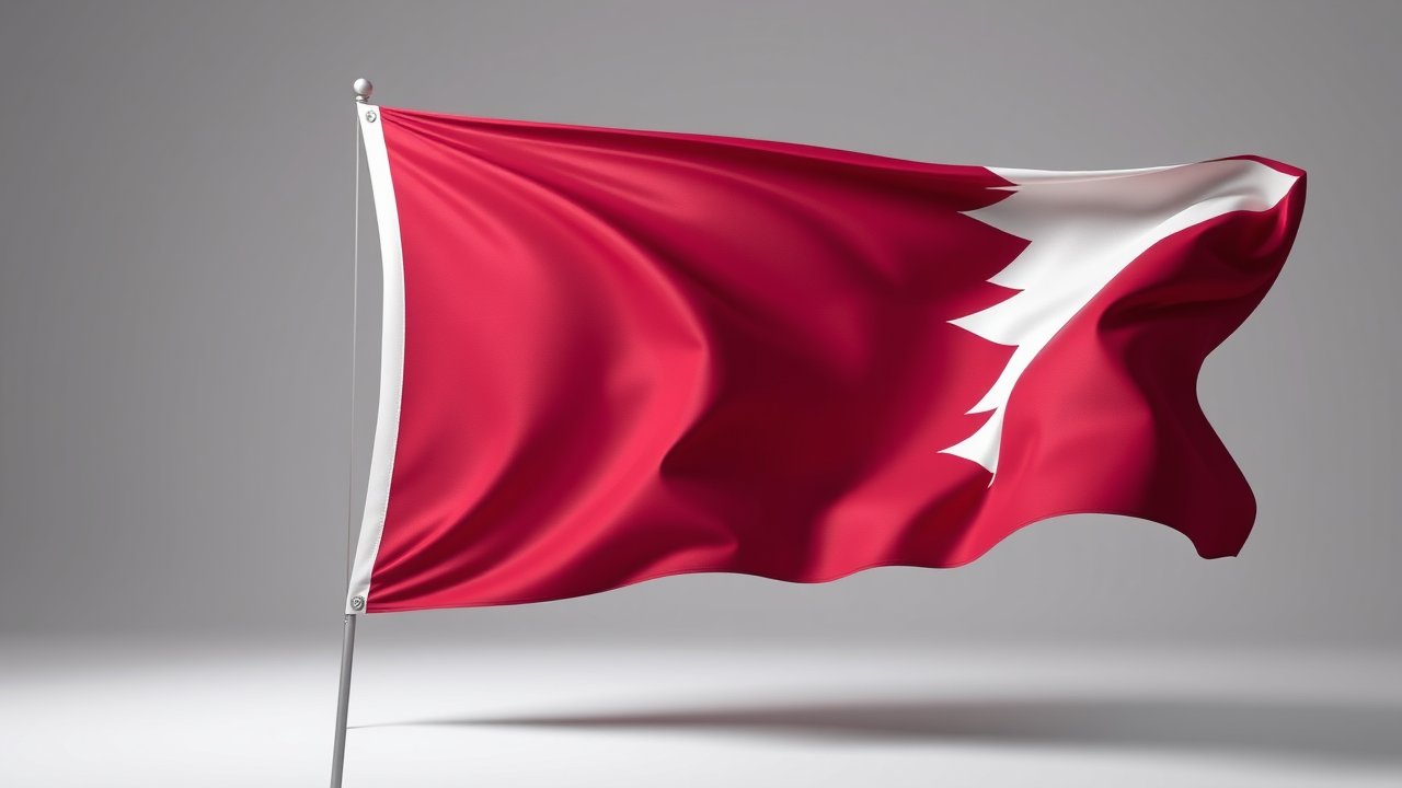 Flag of Qatar 🇶🇦 in 3d glossy render style