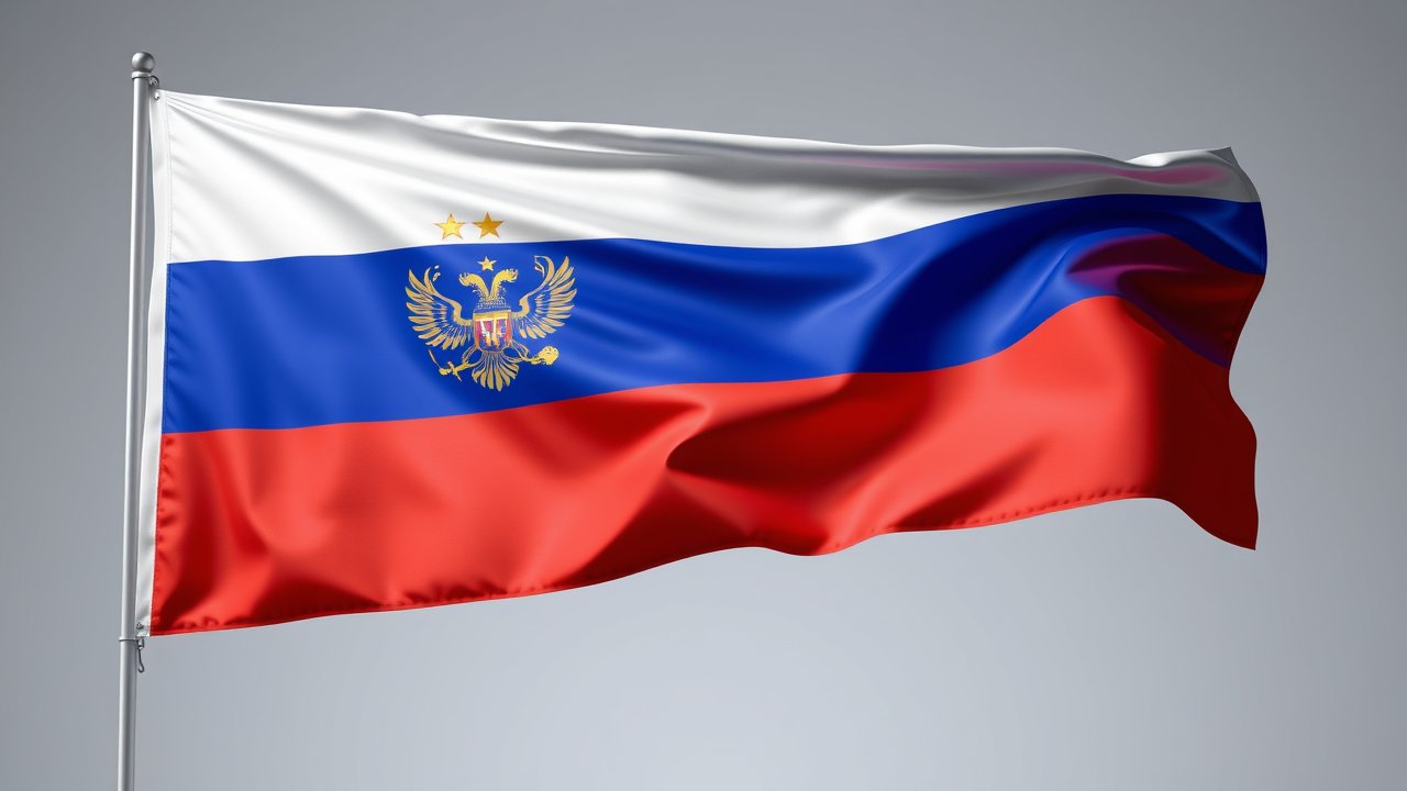 Flag of Russia 🇷🇺 in 3d glossy render style