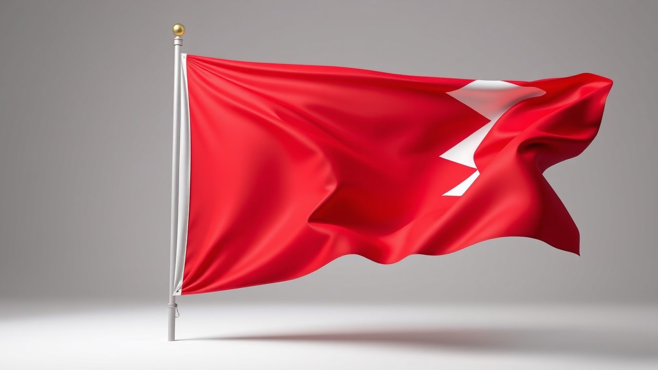 Flag of Bahrain 🇧🇭 in 3d glossy render style