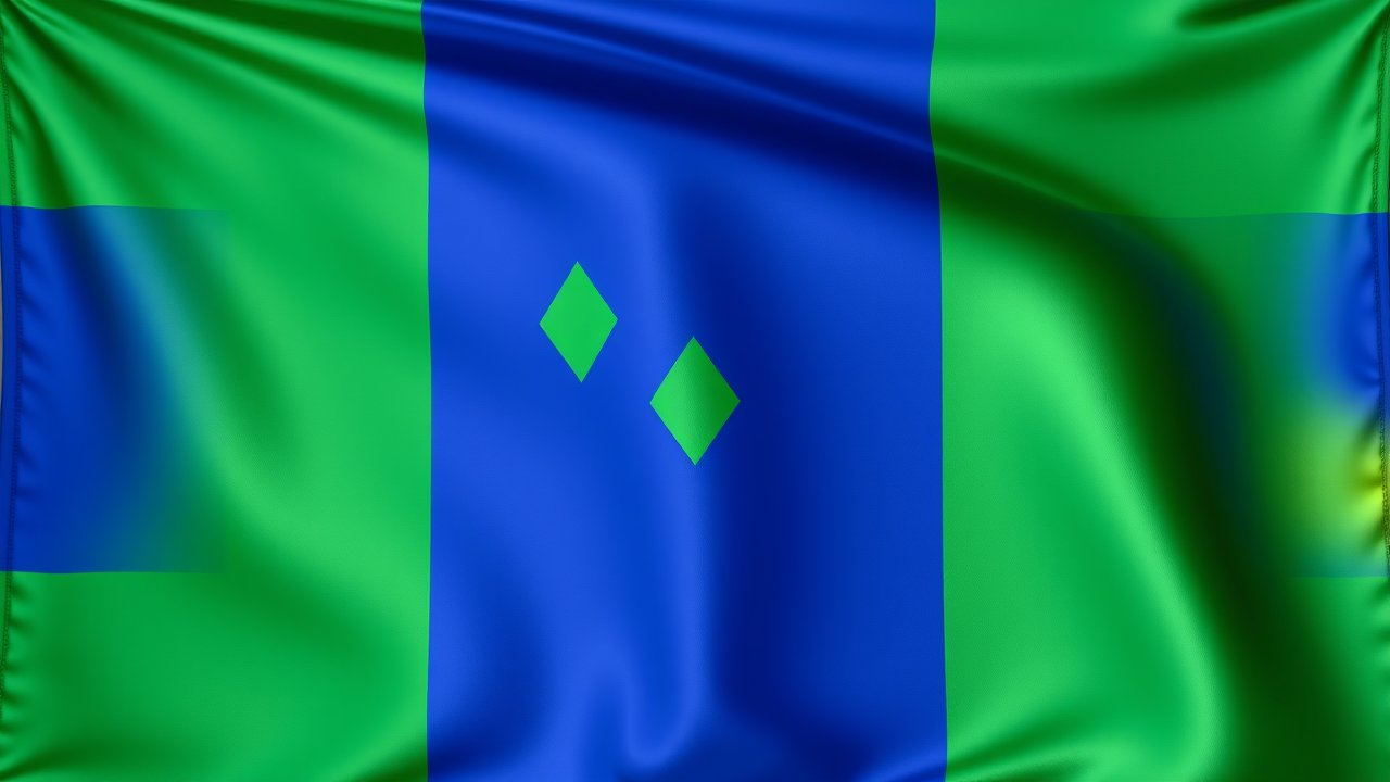 Flag of Saint Vincent and the Grenadines 🇻🇨 in 3d glossy render style