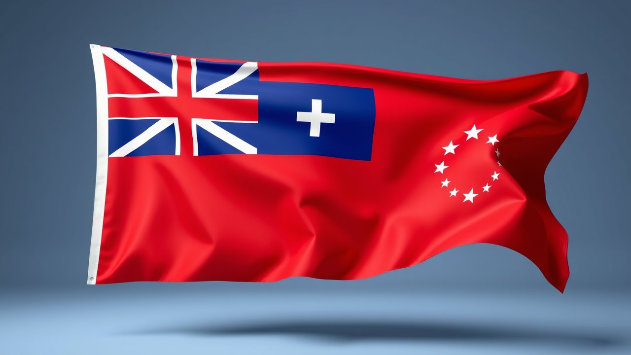 Flag of Samoa 🇼🇸 in 3d glossy render style