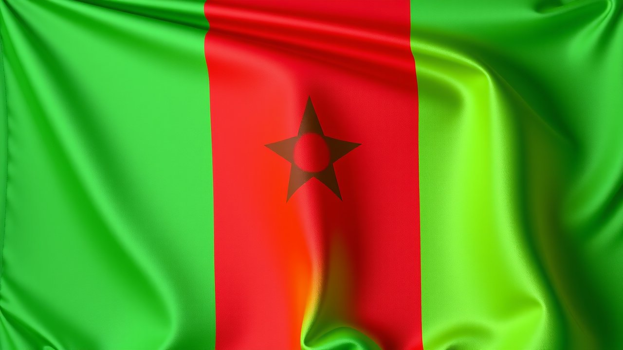 Flag of Senegal 🇸🇳 in 3d glossy render style