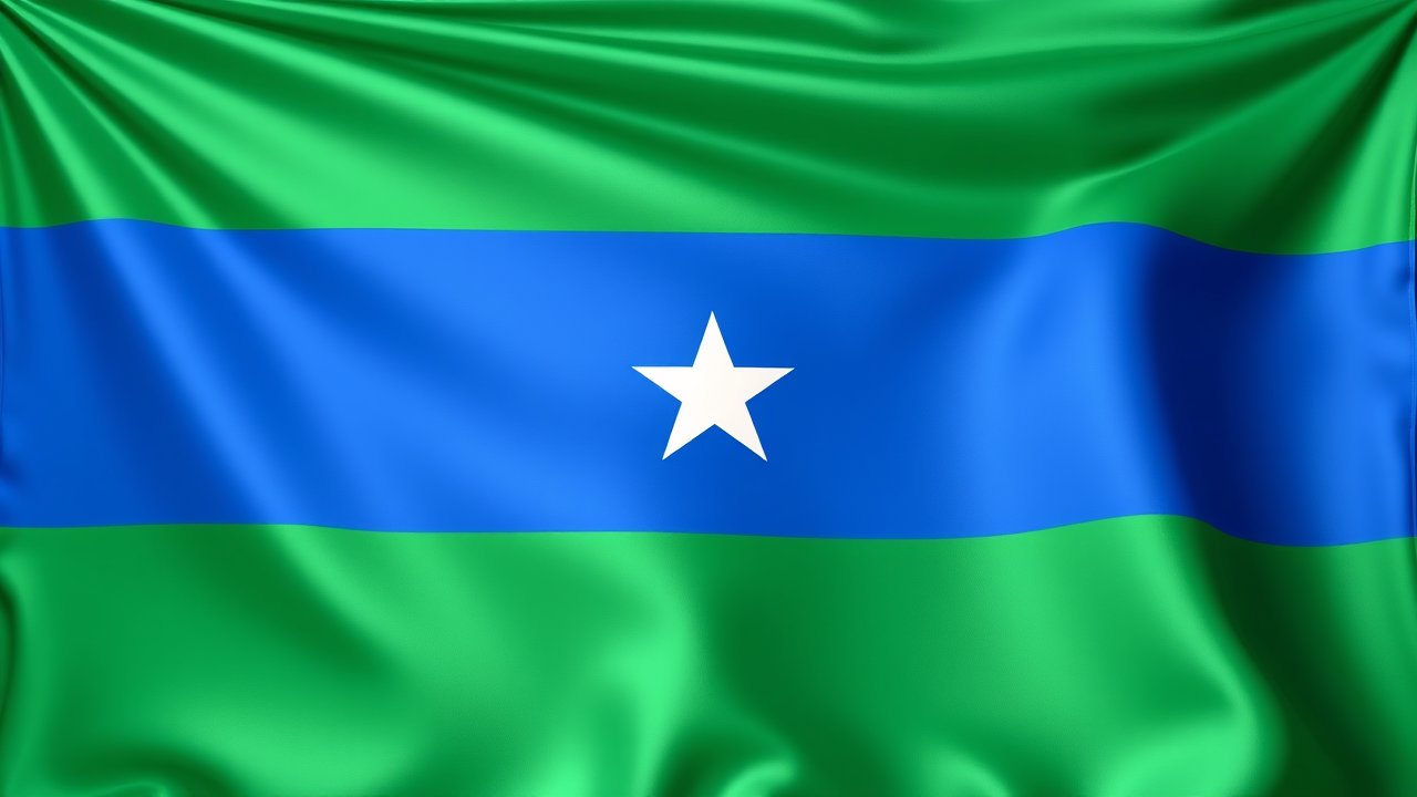 Flag of Sierra Leone 🇸🇱 in 3d glossy render style