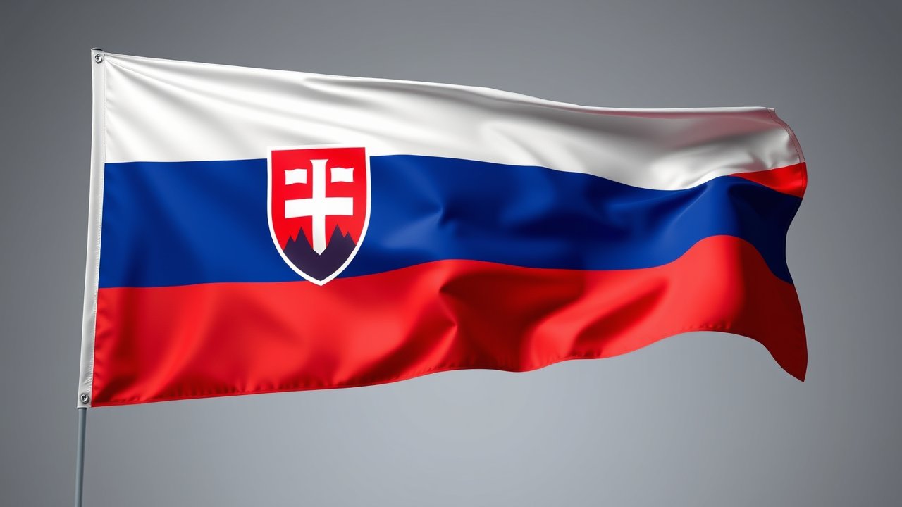 Flag of Slovakia 🇸🇰 in 3d glossy render style