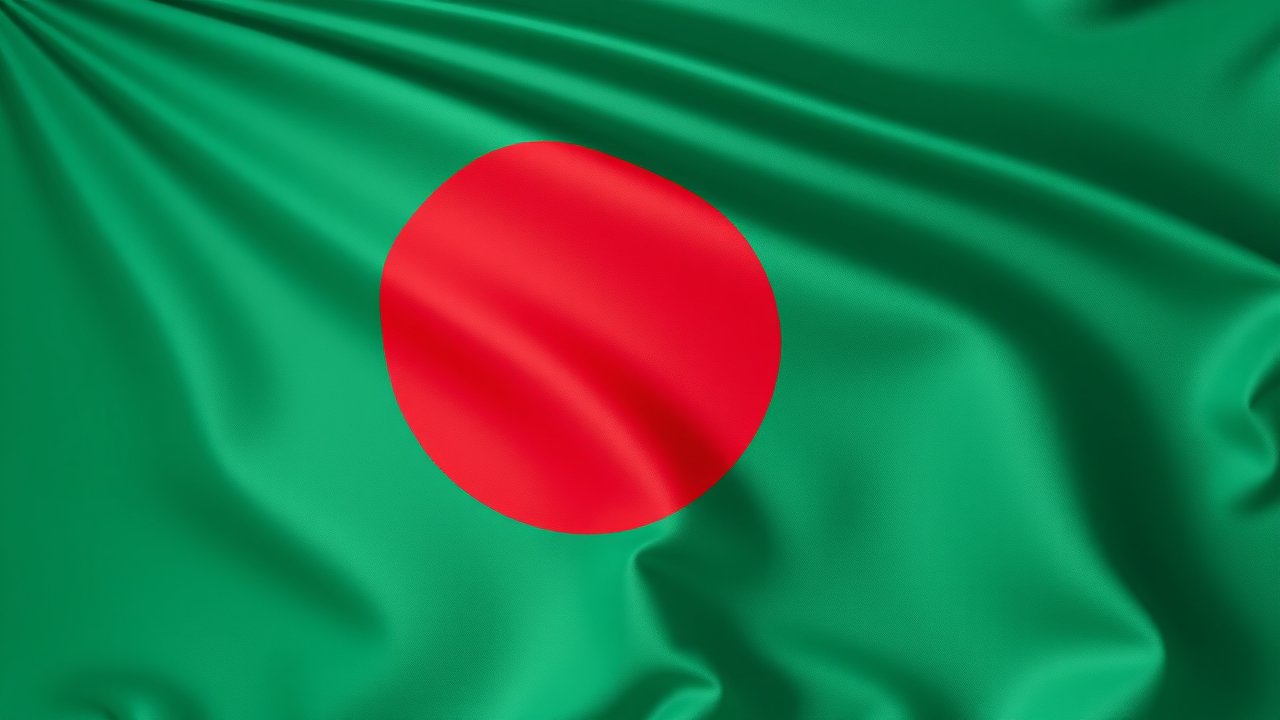 Flag of Bangladesh 🇧🇩 in 3d glossy render style
