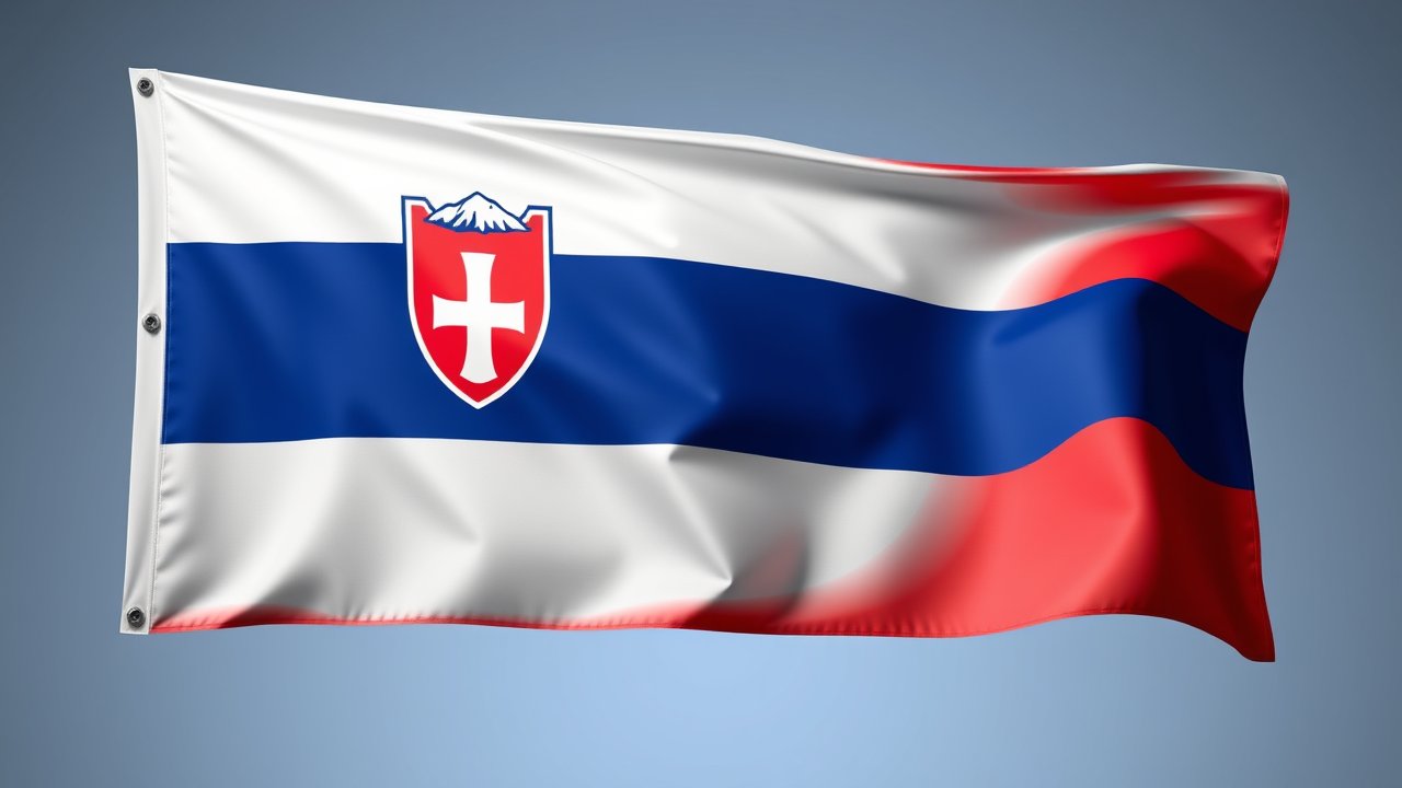 Flag of Slovenia 🇸🇮 in 3d glossy render style