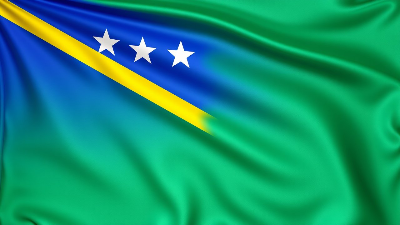 Flag of Solomon Islands 🇸🇧 in 3d glossy render style