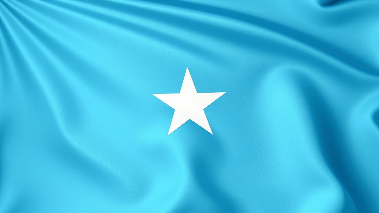 Flag of Somalia 🇸🇴 in 3d glossy render style