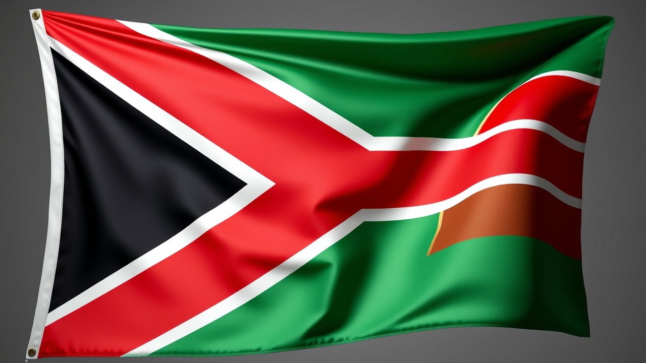 Flag of South Africa 🇿🇦 in 3d glossy render style