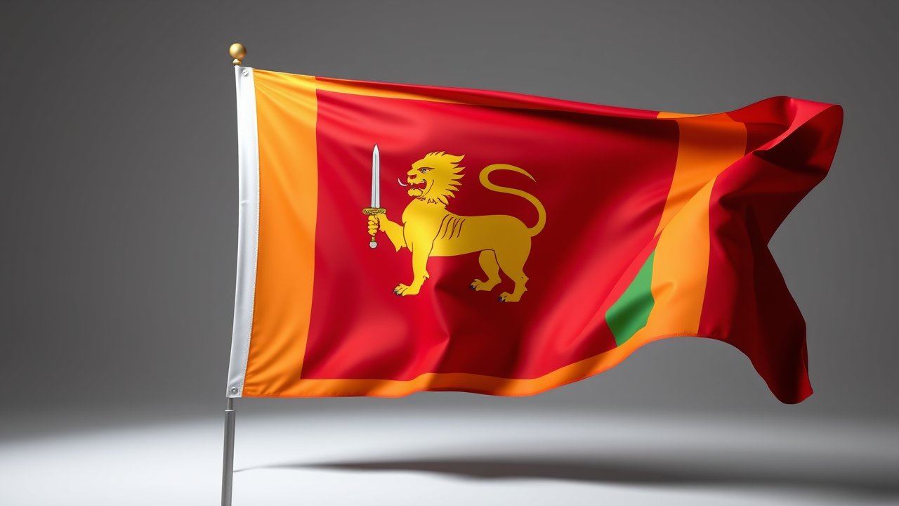 Flag of Sri Lanka 🇱🇰 in 3d glossy render style
