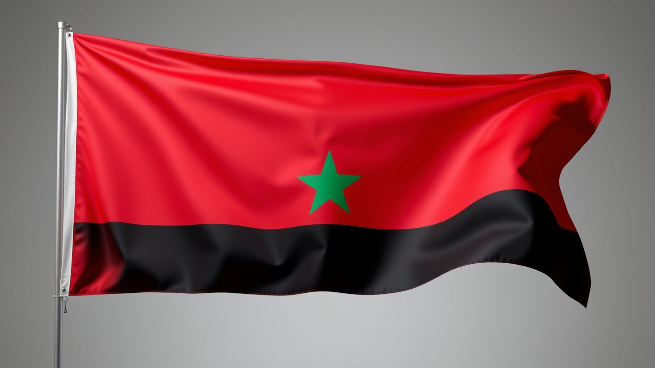 Flag of Sudan 🇸🇩 in 3d glossy render style