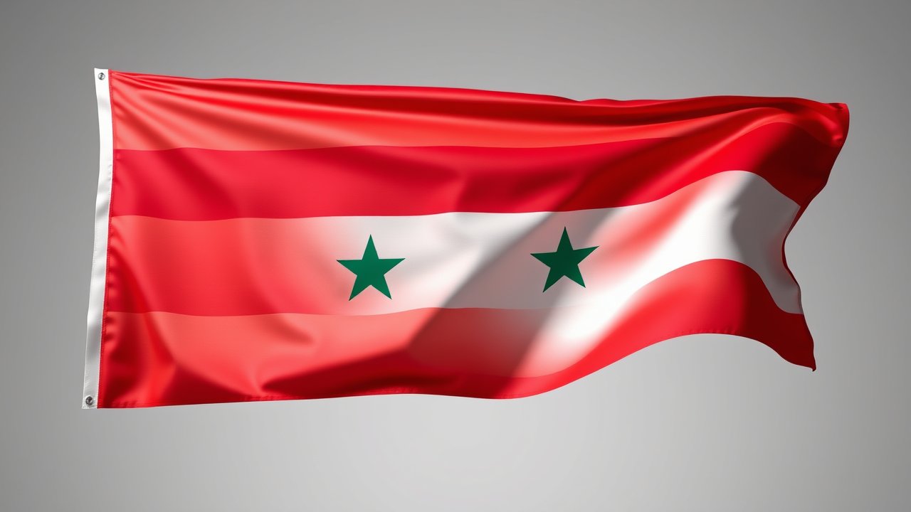 Flag of Syria 🇸🇾 in 3d glossy render style