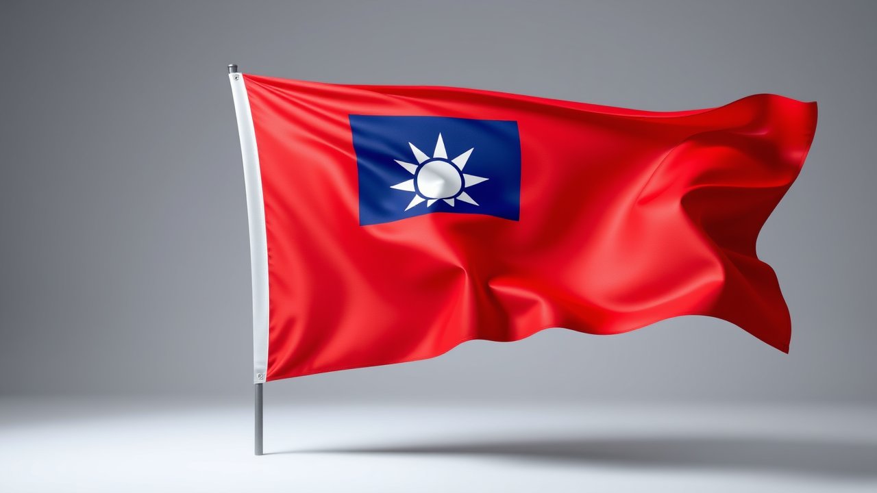 Flag of Taiwan 🇹🇼 in 3d glossy render style