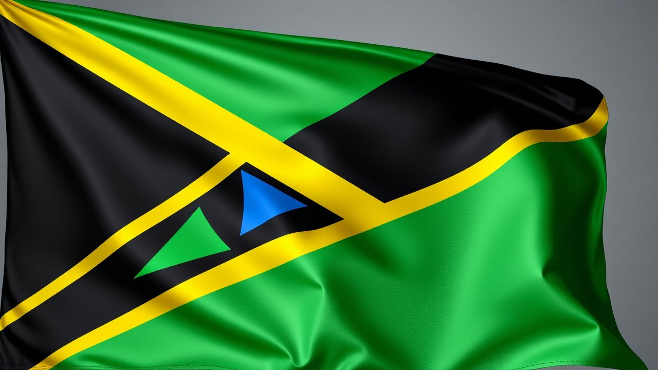 Flag of Tanzania 🇹🇿 in 3d glossy render style